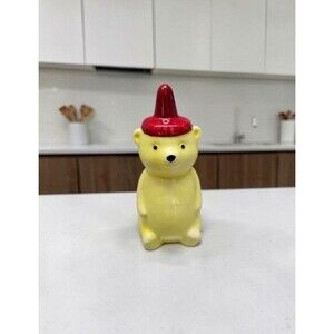 Ceramic Bear Salt Pepper Shaker Single Red Hat Figurine New